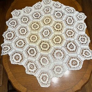 Vintage, unused cotton crochet table cover